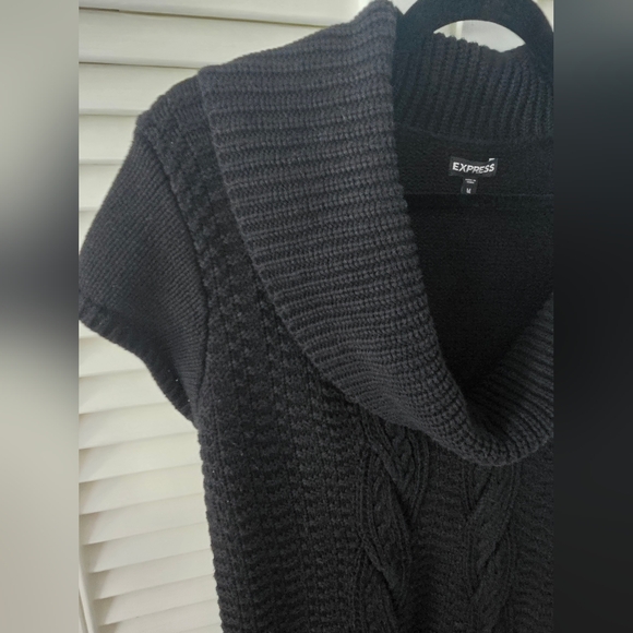 Express Black Cable Knit Sweater Dress M - Picture 7 of 10